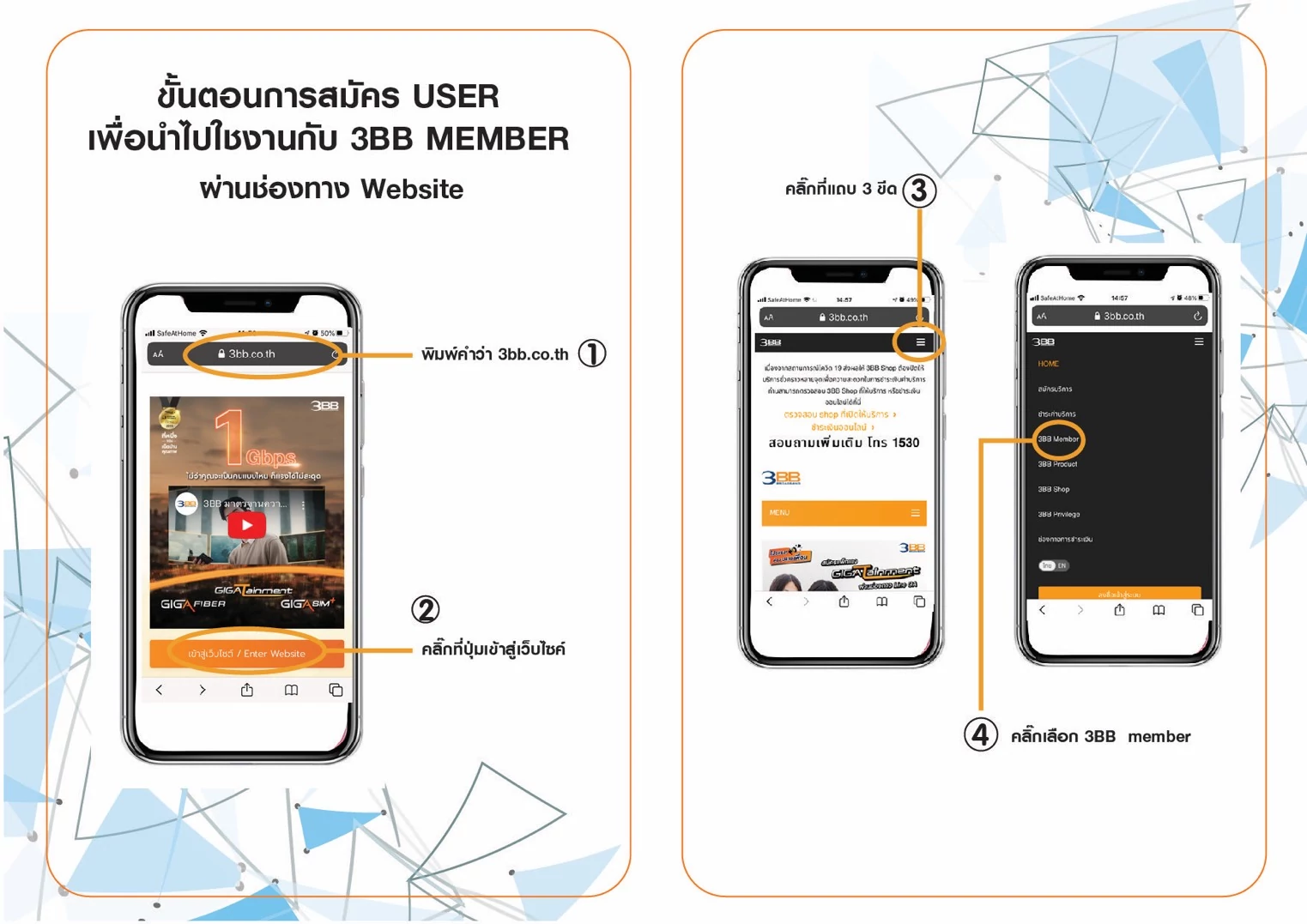 ขั้นตอนการลงทะเบียน APP 3BB MEMBER
